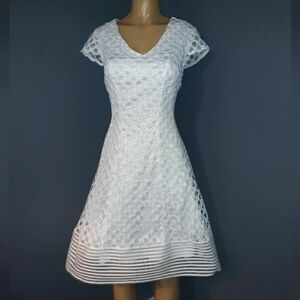 💣SANDRA DARREN WHITE DRESS SZ 12